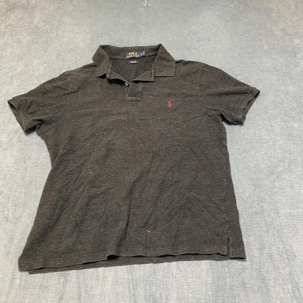 Polo Ralph Lauren Polo Shirt Mens Large Black Custom Fit Pony Logo Golf Tennis